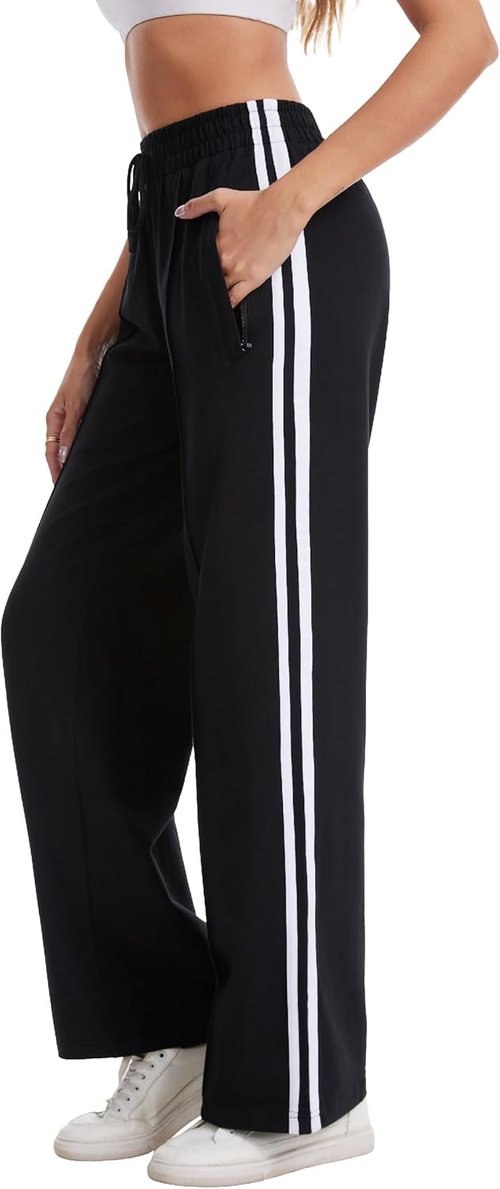Houmous Cotton Sweatpants - Women's Wide Leg Lounge Pants with Stretch & Zip Pockets | Athletic Fit