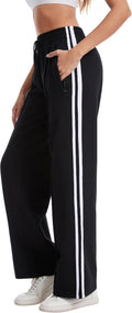 Houmous Cotton Sweatpants - Women's Wide Leg Lounge Pants with Stretch & Zip Pockets | Athletic Fit