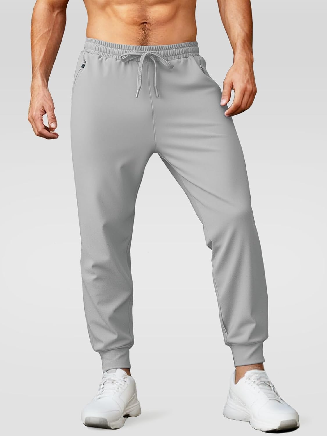 Aolesy Men's Joggers - Tapered Athletic Sweatpants with Zipper Pockets for Gym & Running