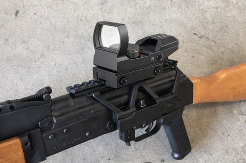 Gotical Side Rail Scope Mount with Picatinny System, CNC Aluminum Side Rail Scope Mount, Red Green Reflex Sight with 4 Reticles