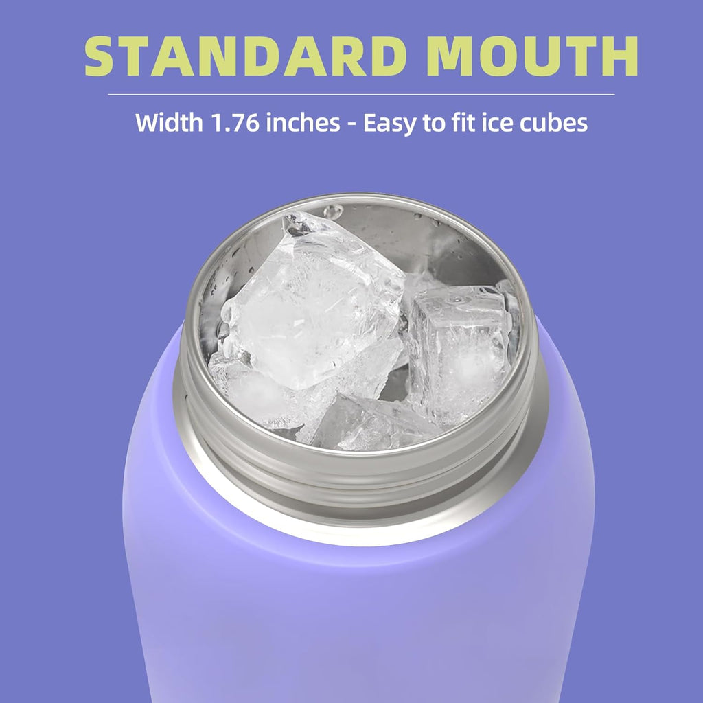 Saseum Water Bottle - 24 oz Double-Wall Insulated Stainless Steel | One-Click Open, BPA-Free