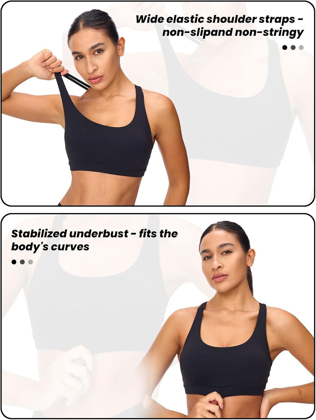Skiennix Women's Strappy Sports Bra - Light Compression, Criss Cross Back, Padded Yoga Bra, Supportive U Neckline