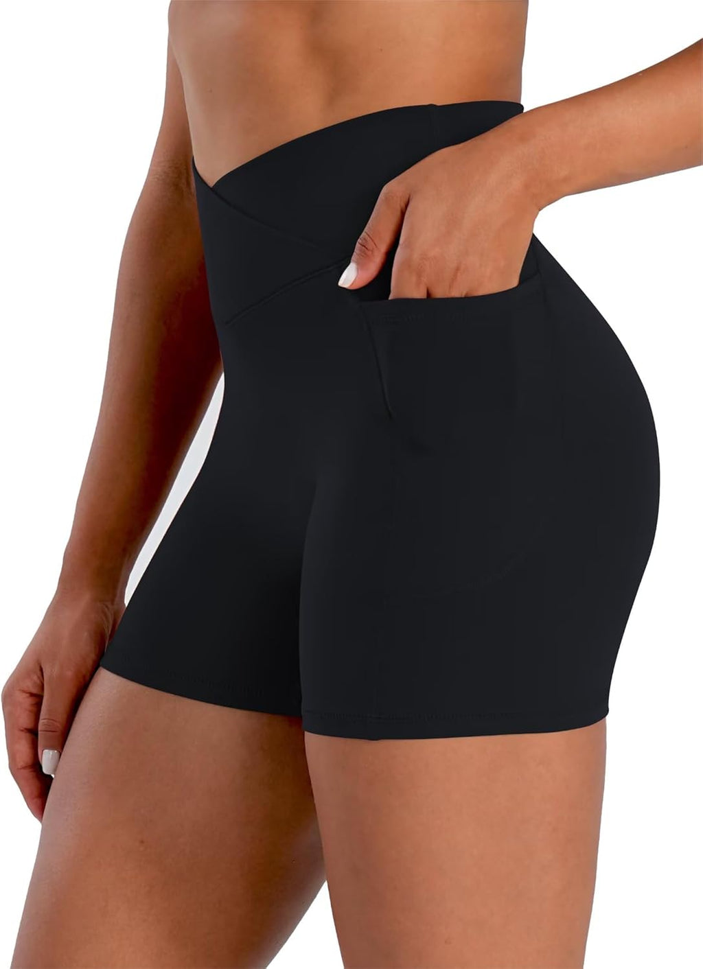 Sunzel Hidden Butt Lifting Biker Shorts - High Waist Tummy Control with Pockets | Women's Yoga Gym Wear