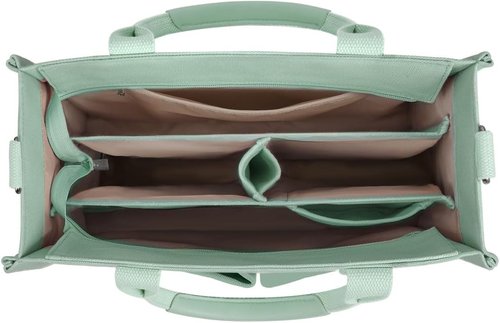 FIORETTO Canvas Tote Bag - Zipper Closure & Individual Compartments for Work, College, Teachers, Nurses