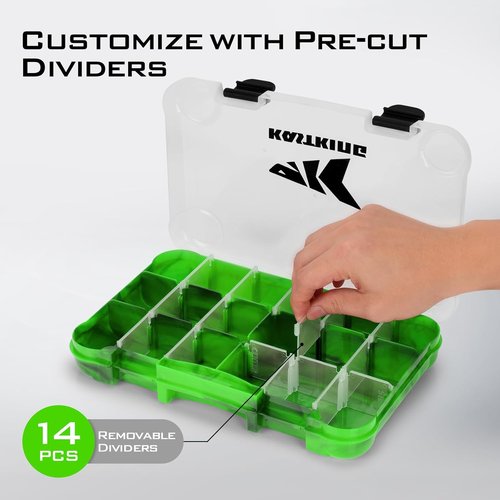 KastKing Tackle Boxes - Durable Plastic Storage Organizer with Removable Dividers | 2-Pack or 4-Pack Options
