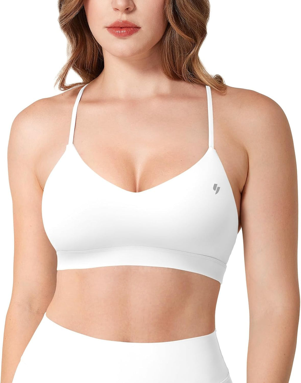 YEOREO Yaciny Y-Back Sports Bra for Women | Strappy V-Neck Padded Gym & Yoga Top