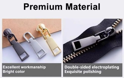 AKTIOIN Metal Zipper Repair Kit - No Sewing Required Detachable Zip Heads for Jackets & Bags | #5 Black