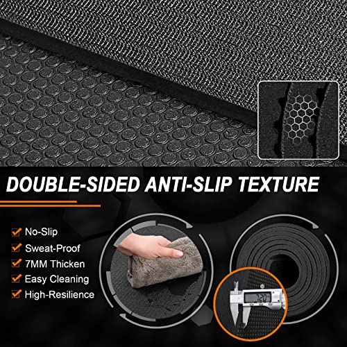 Anngrowy Black 6'x4' Heavy Duty Exercise Yoga Mat for Home Gym & Workout