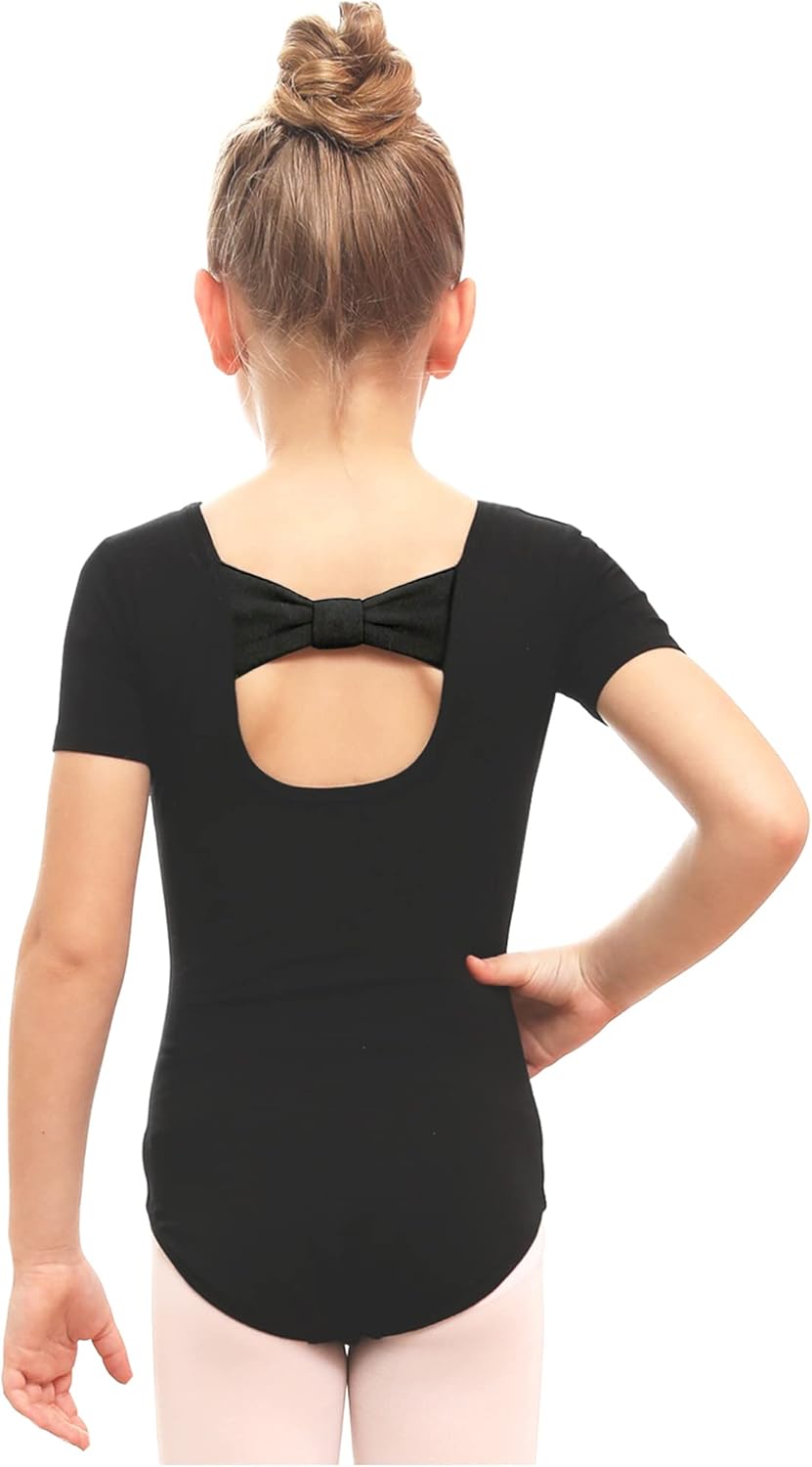 Stelle Black Ballet Dance Leotard for Girls - Stylish Bow Back Design | Toddler to Big Kids Sizes