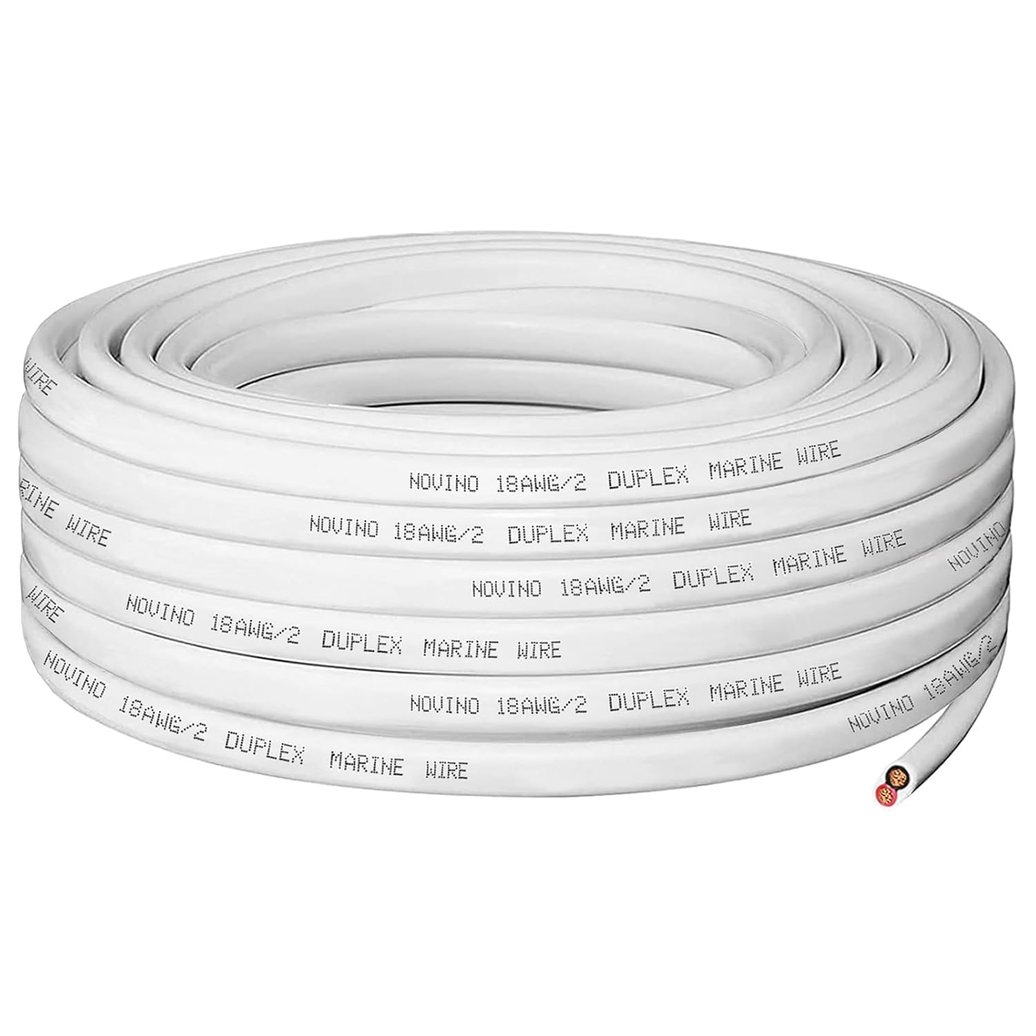 18 Gauge Marine Wire - Tinned Copper Heavy-Duty 100ft Duplex Cable for Boats, RVs & Trailers