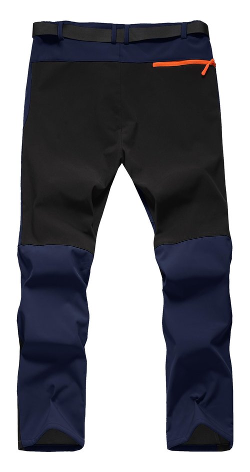 FFEATIANDY Men's Hiking Snow Ski Pants Softshell Fleece Lined Winter Water Repellent Outdoor Fishing Cargo Pants Navy XXL