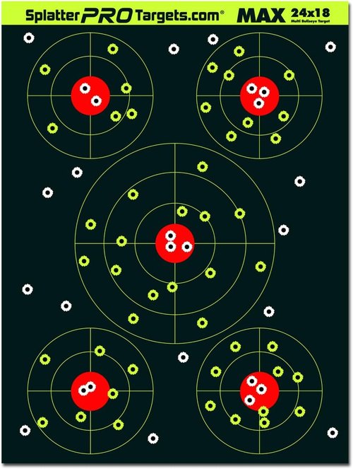 **Splatter Targets | 18x24 Extra Large | Bright Fluorescent Yellow & White | Fully Reactive Design**