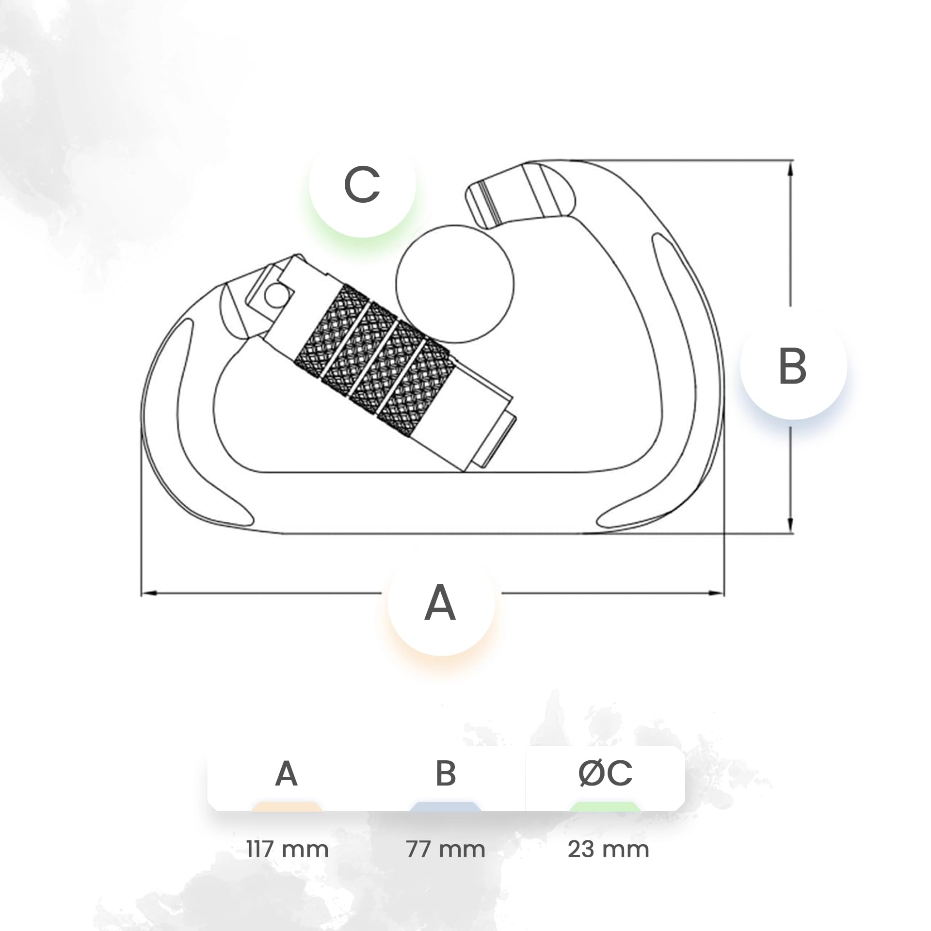 ProClimb I-Beamer Mod D Twist Lock Carabiner | NFPA Certified | 27kN MBS | 18mm Gate | 4.1oz | Hot Forged Aluminum Alloy | I-Beam Design for Climbing,Rescue,Rigging & Rappelling