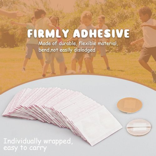 UPIQNG Band Aid Mini Round Bandages Water Resistant Wound Care Vaccine Patch Small Self Adhesive Breathable First Aid Bands,Skin Color,100Pcs