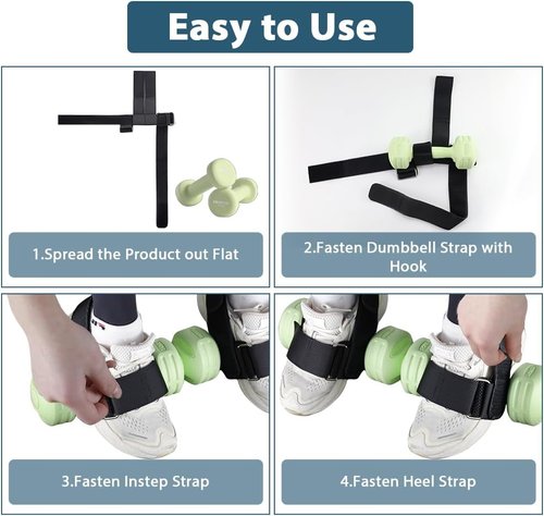 Abnaok Dumbbell Foot Attachment - Adjustable Tibialis Trainer Straps for Leg Workouts | 2PCS Ankle Weights