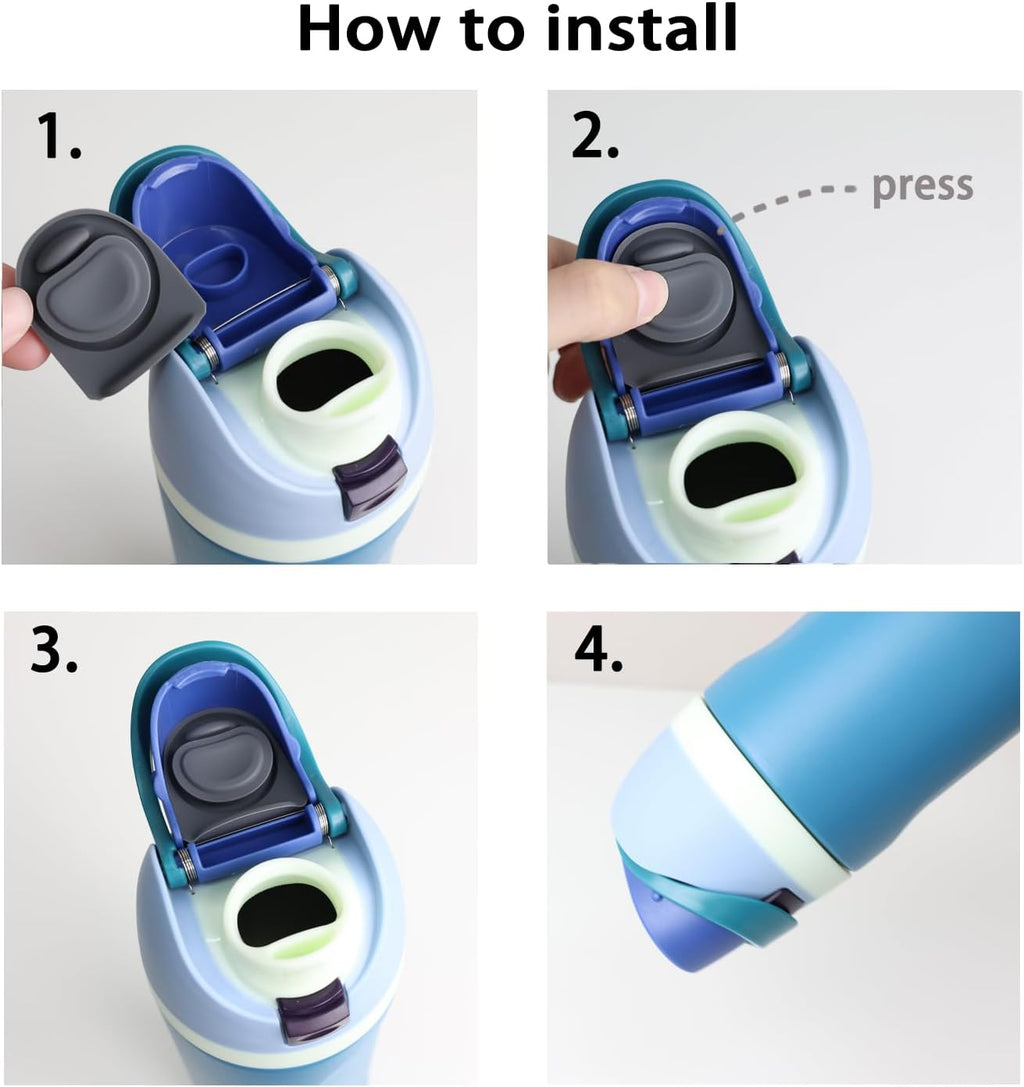 Owala | 6-Pack Replacement Stoppers for FreeSip Water Bottles - BPA-Free Silicone Caps (Gray)