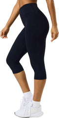 PAVOI ACTIVE Capri Leggings for Women - High Waisted Yoga Pants with No Front Seam | FlexFlow Design