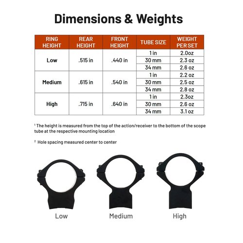 Talley X-Bolt Scope Mounts - 740735 30mm Tube Diameter Medium Black Anodized Mounting Rings - F .540", R .615" Height