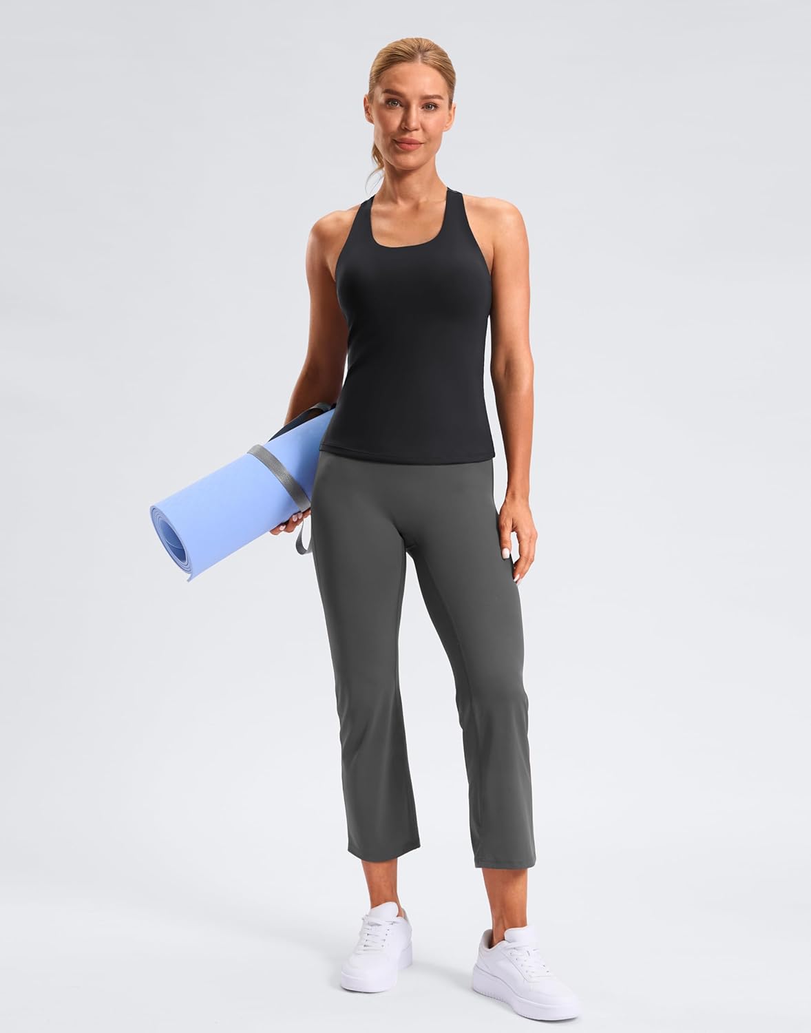 Soothfeel Women's Workout Tank Top - High Neck Racerback with Built-In Bra | Athletic Yoga Sleeveless Shirt