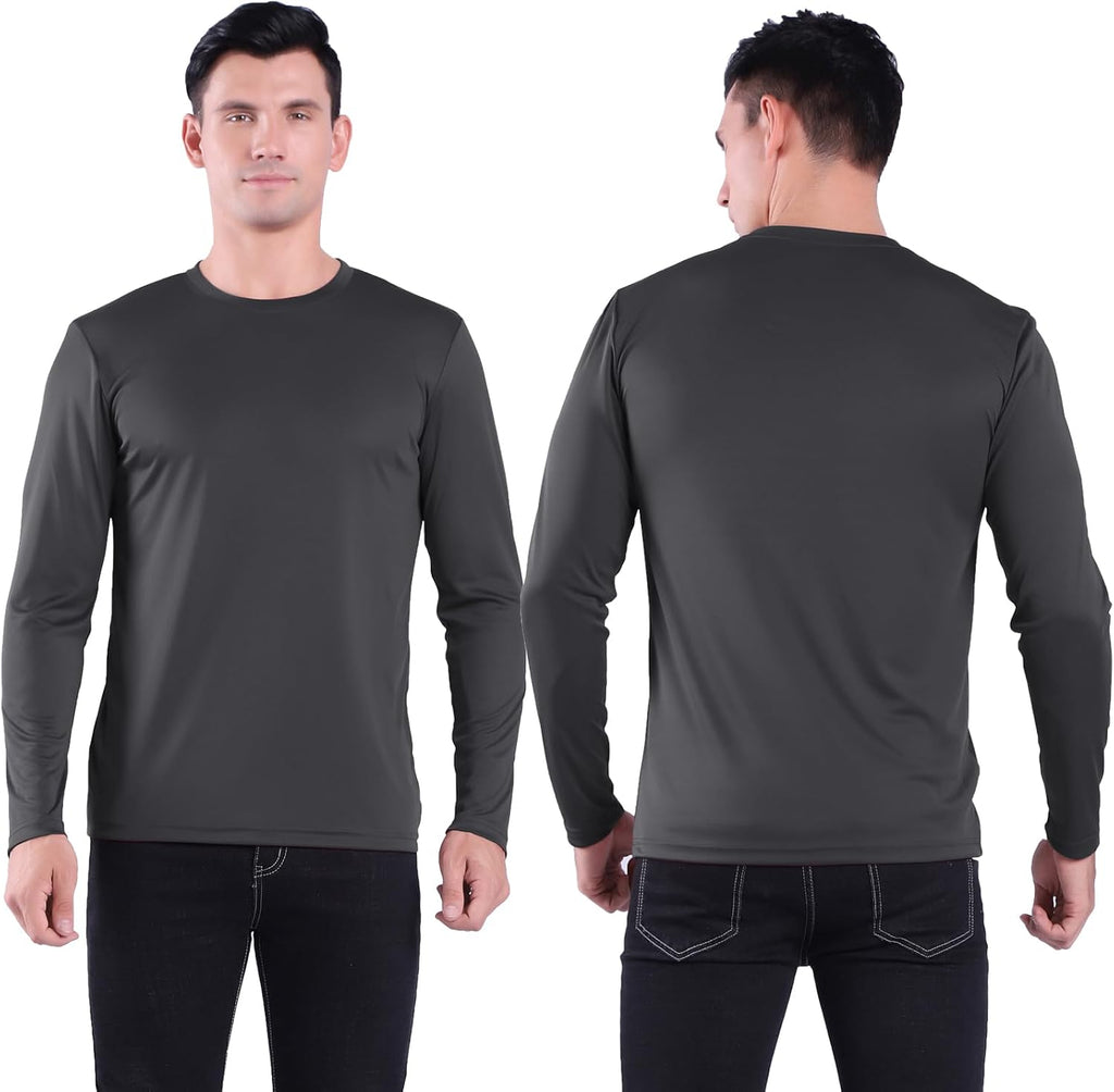 Skiennix Men's Long Sleeve Quick-Dry Athletic T-Shirt | Sun Protection for Gym Workouts