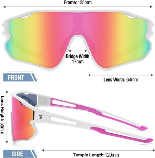 DUCO Kids Sunglasses - Lightweight UV400 Sports Shades for Boys & Girls | TR90 Frame DK268