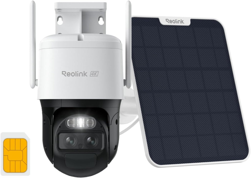 Reolink 4K Dual Lens 4G Cellular Security Camera - Wireless Outdoor, 360 PTZ, Solar Powered, 8MP Night Vision