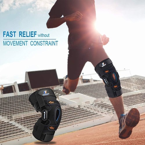 Hinged Knee Brace for Meniscus Tear, Knee Brace for Women and Men with Removable Side Stabilizers and Patella Gel Pad, Knee Support for Knee Pain , ACL, MCL, PCL, Arthritis, Injury or Surgery Recovery