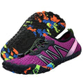 Water Shoes Men Women Barefoot Aqua Swim Pool Beach Quick Dry Shoes - Purple, 8.5 Women/7.5 Men
