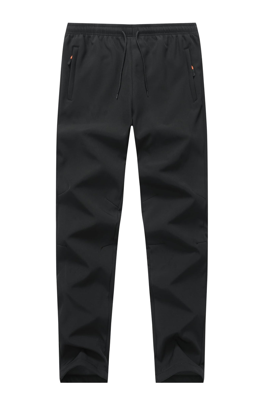 ZooYung Boys Girls Fleece Lined Warm Joggers Pants Water Resistant Waisted Thermal Winter Sweatpants Running Hiking with Zipper Pockets(13822Black10)