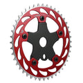 WFS Helix Chainring w/Spider Sprocket 44T 1/8" 110mm BCD 5 Arm Hole Old School BMX, Red, WFS3068-BO