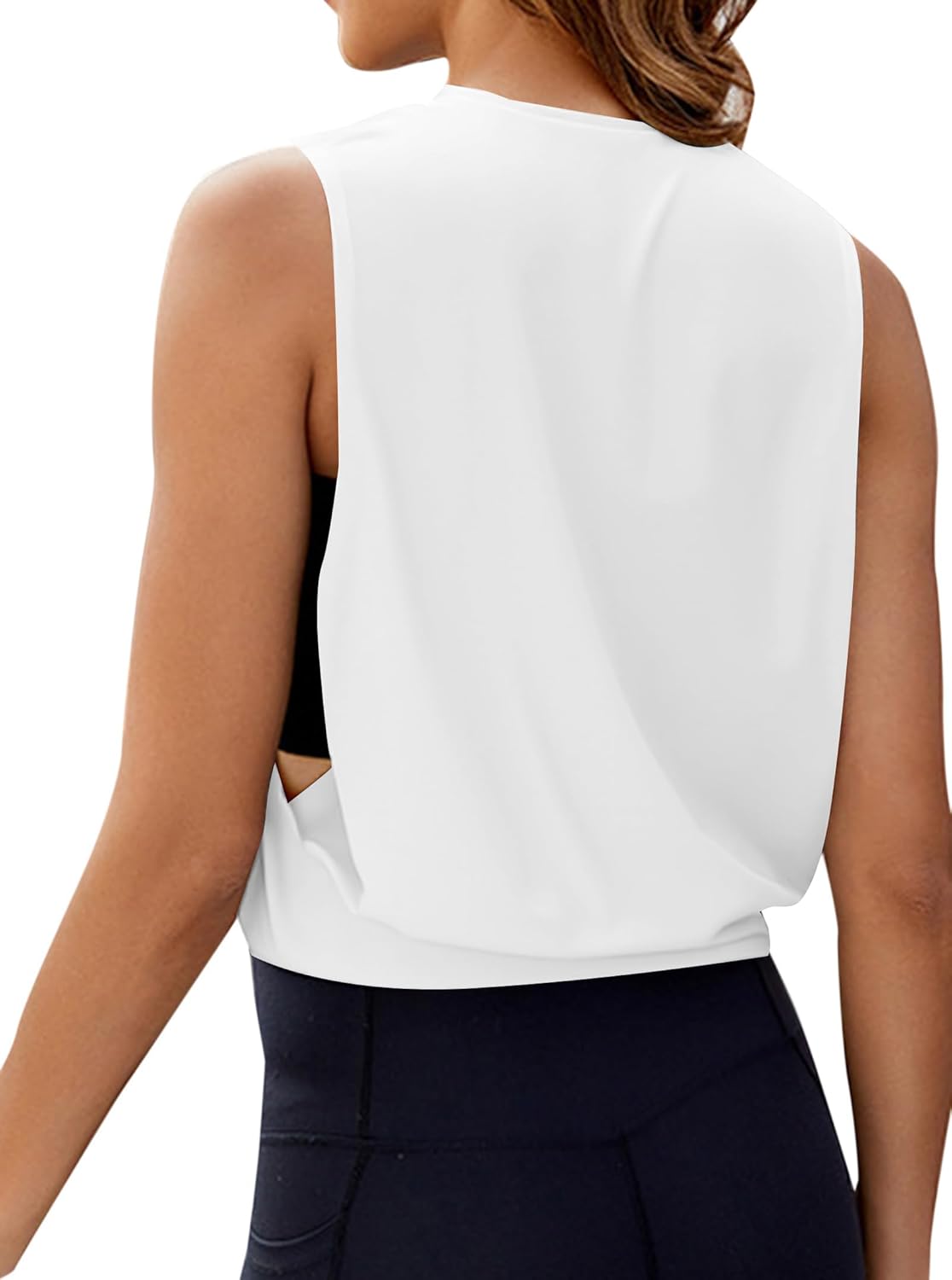 Remidoo Women's Sleeveless Workout Tops - Open Side Crop Tank for Gym & Athletic Wear