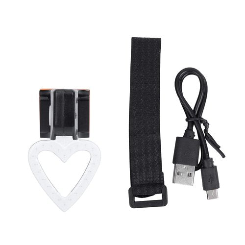 Bike Tail Light, Night Riding Lights 5 Modes Bike Rear Light USB Charging LED Tail Light Waterproof Rear Lamp Red for Bicycle, Bicycle Tail Light(Heart)