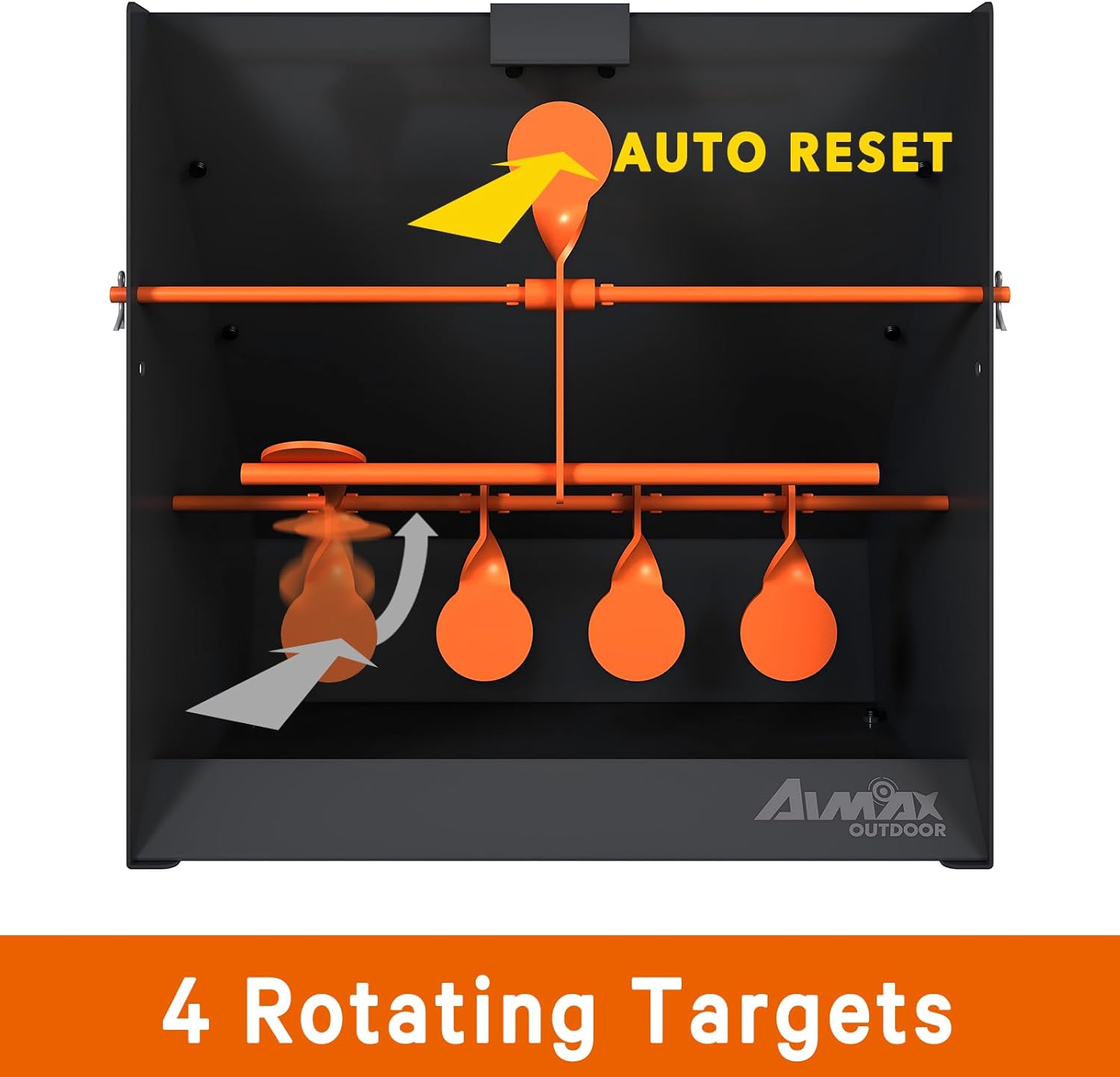 Pellet Gun Target Trap - 12 Paper Targets & 4 Resetting Metal Targets for Airgun & Rifle Practice