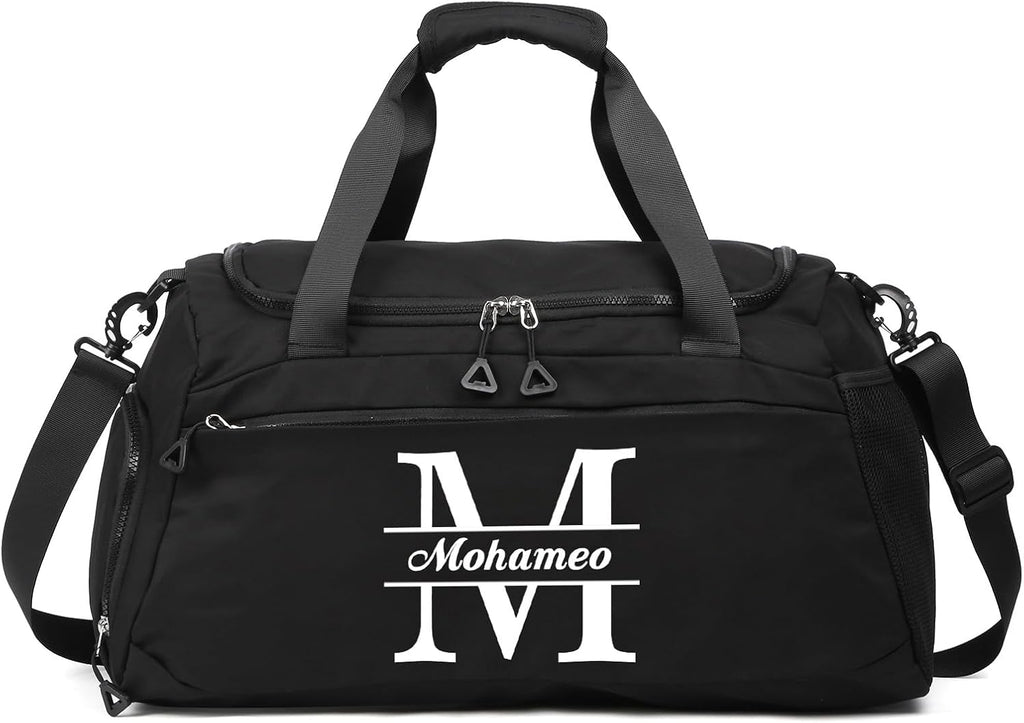 Skiennix Personalized Travel Duffel Bag - Custom Letter Oxford Cloth Gym Bag with Wet Pockets | Ideal for Men & Women