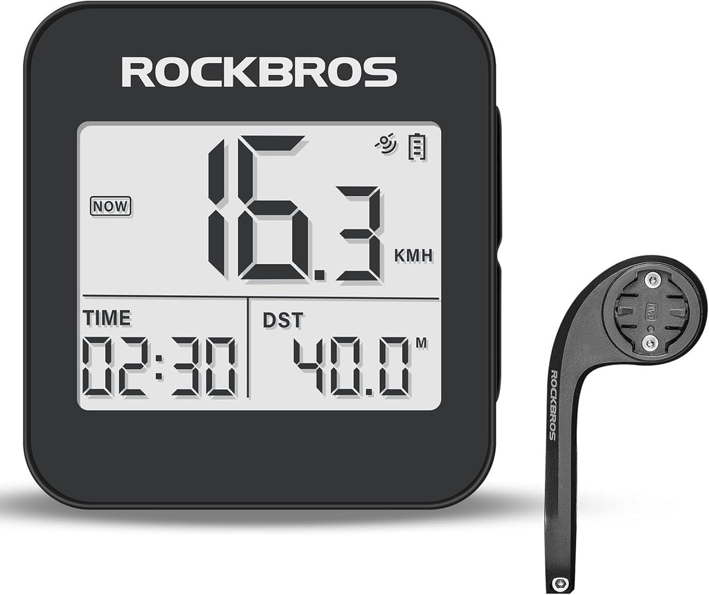 ROCKBROS GPS Bike Computer - Waterproof Cycling Odometer with Automatic Backlight & Large Display