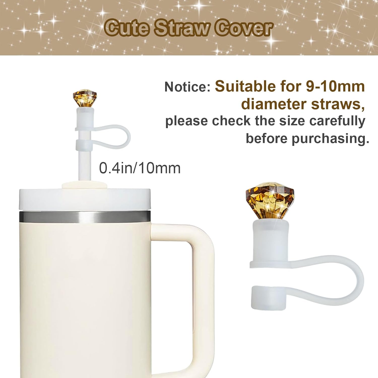 Stanley Cup Accessories Set 30&40 Oz, Includes 0.4in Straw Covers, Water Bottle Handle Strap, Cute Stanley Charms and Silicone Boot.