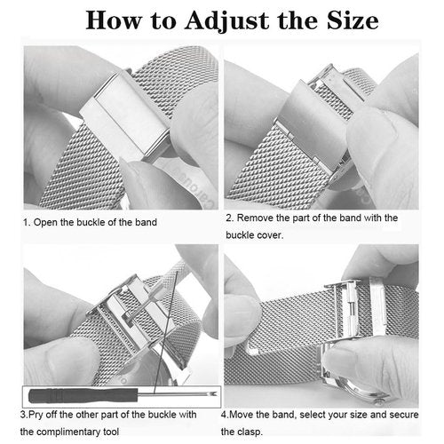 Jieinyin 2-Pack Compatible for iTouch air 5 Metal Smart Watch Bands, Stainless Steel Mesh Watch Bands Wristband Replacement Straps