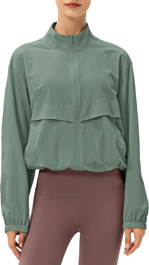 Locachy Women's Athletic Jacket - Lightweight Zip-Up with Windproof Sun Protection | Perfect for Outdoor Workouts