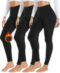 FULLSOFT 3 Pack Seamless Fleece Lined Leggings Women High Waisted Workout Winter Warm Thermal Yoga Pants(3 Pack Black,Black,Black,Large-X-Large)