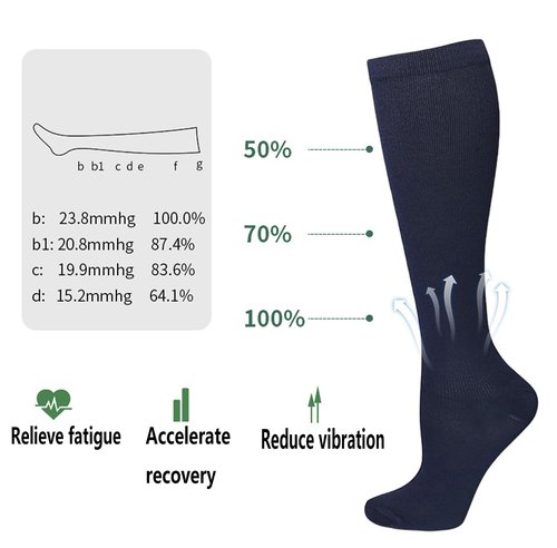 Bestjybt Socks for Women & Men Circulation Support Socks for Athletic Running Cycling (US, Alpha, Large, X-Large, Regular, Regular, Navy)