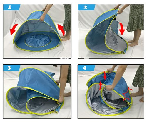 Tonlevo Pop-Up Baby Beach Tent with Pool, UV Protection Sun Shelter, 3-in-1 Canopy Design, Portable with Carrying Bag