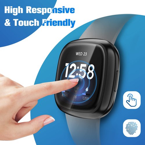 Fintie Nylon Band Compatible with Fitbit Versa 3/4/Sense 2/Sense Bundle with [8 Pack] Fitbit Versa 3 / Fitbit Sense Case