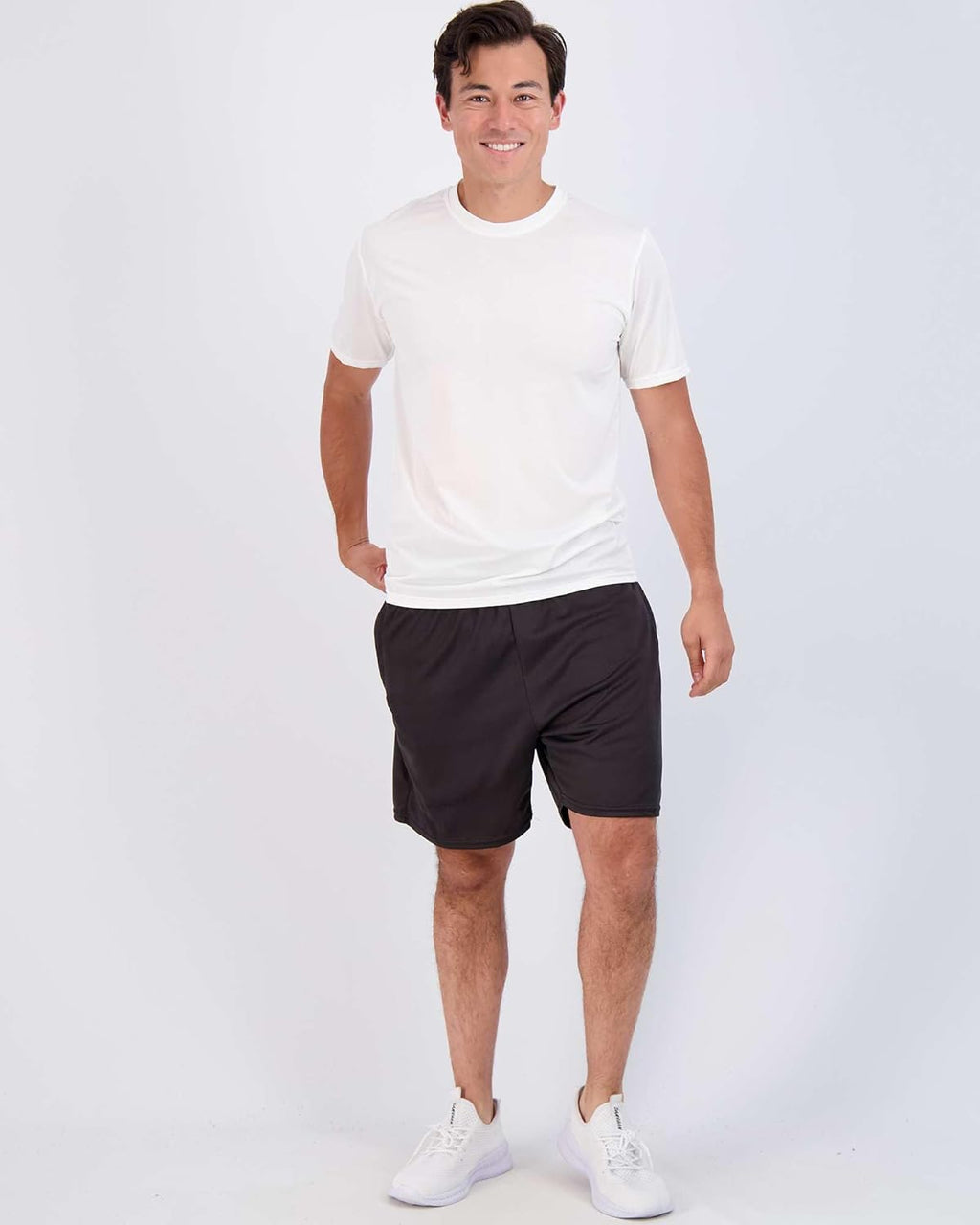 Real Essentials Men's Dry-Fit Short Sleeve Crew Neck T-Shirts - 5 Pack for Fitness & Gym Workouts