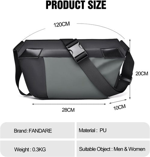 FANDARE Sport Sling Bag - Waterproof PU Leather Crossbody Pack for Men | Ideal for Hiking, Running, and Cycling - Green