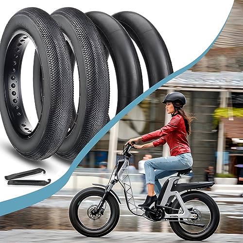 20x4.0 Inch Fat Tire Replacement Set for E-Bikes - 2 Tires + 2 Tubes & Levers