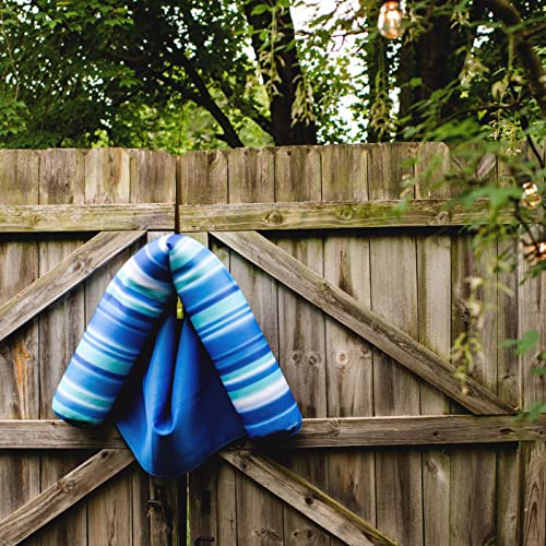 Pool Float Noodle Sling with Support and Drink Holder - Blue Mesh