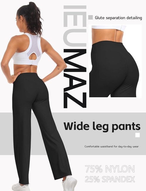 Ieumaz High Waist Gym Leggings - Stretchy Casual Yoga Pants for Women | Straight Leg Design