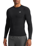 G Gradual Mens Compression Shirt Long Sleeve Moisture Wicking Running Gym Shirts for Men Athletic Workout Base Layer T-Shirt(Black,L)