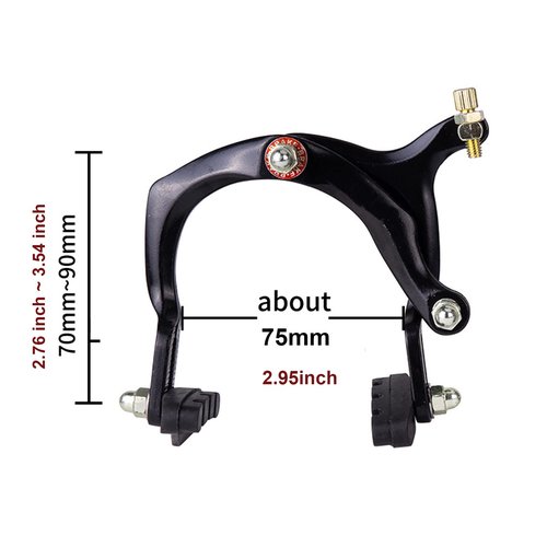 Mimoke 1 Pairs of C-Brake Caliper Brake Arm Bicycle Rim Brake Sets Front and Rear V-Brake with 70mm Pads Long Arm 110mm Aluminum Alloy (Style B)