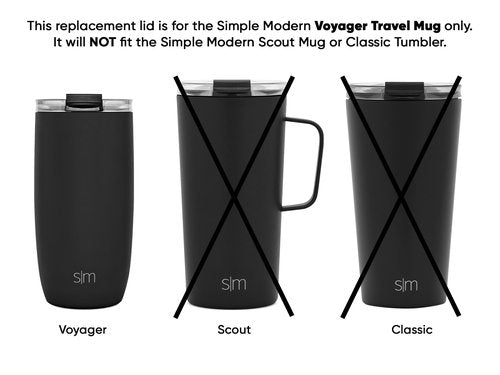 Simple Modern Voyager Tumbler Replacement Lid | Reusable Insulated Flip Lid | Clear